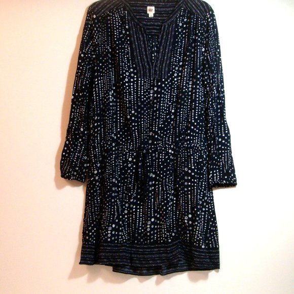 Gap Navy Blue Drawstring Mini Dress Size Large - Picture 2 of 7